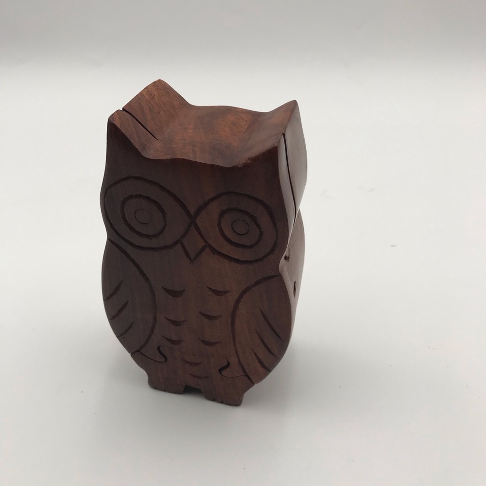 Wooden Owl Puzzle Box
